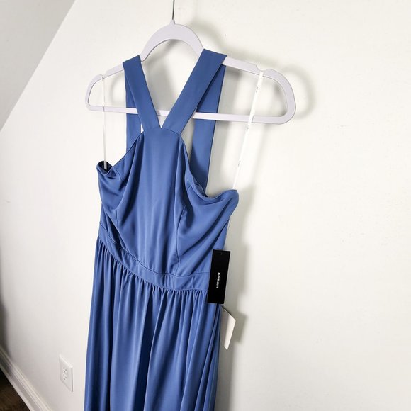 NWT Lulus Air Of Romance Blue Gown Maxi Dress Size Medium - Picture 7 of 13